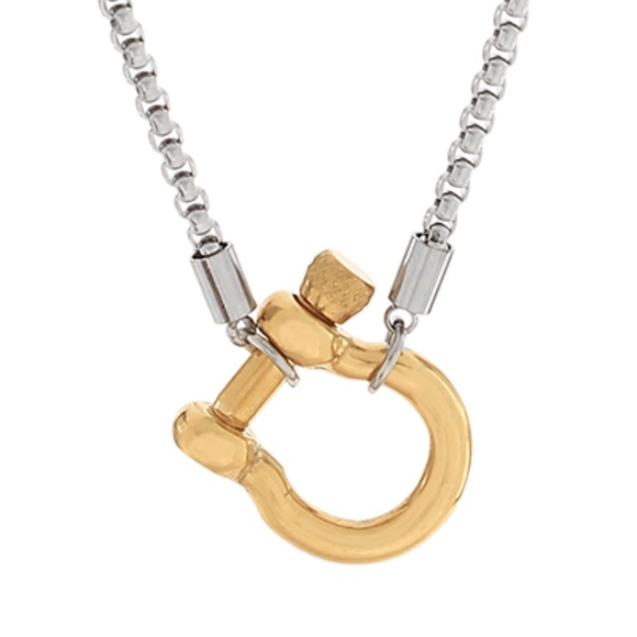 Stainless Steel Horsebit Necklace - Picture 2 of 2